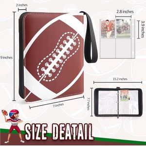 Card Binder 4-Pockets, 400 Pockets Card Holder, Football